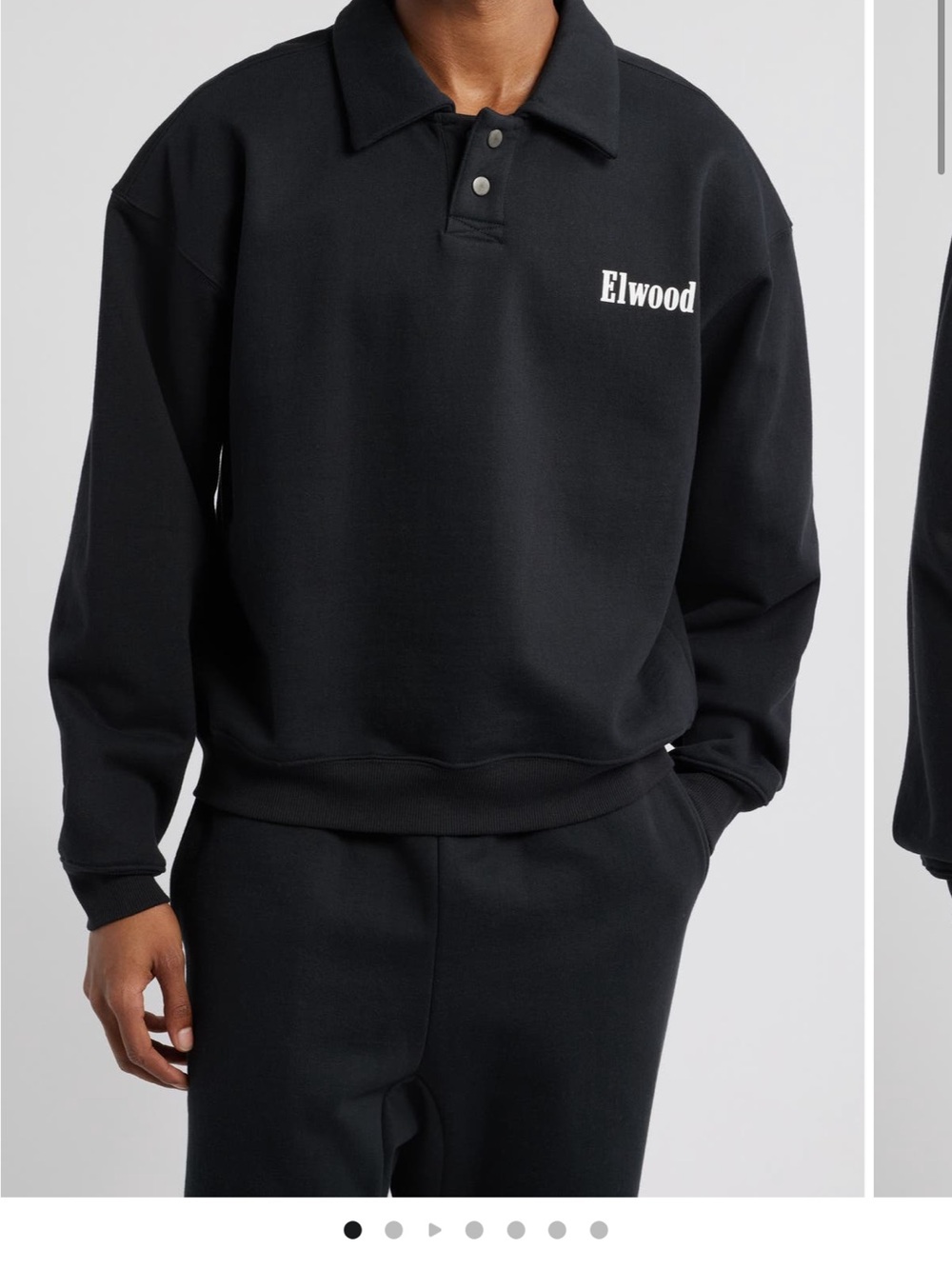 Elwood Black Logo Polo Sweatshirt